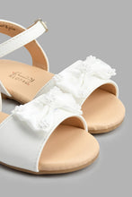 Load image into Gallery viewer, Redtag-White-Bow-Trim-Sandal-Sandals-Infant-Girls-1 to 3 Years