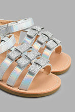 Load image into Gallery viewer, Redtag-Silver-T-Bar-Sandal-Sandals-Infant-Girls-1 to 3 Years