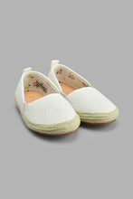 Load image into Gallery viewer, Redtag-White-Embroidered-Espadrilles-Colour:White,-Filter:Girls-Footwear-(1-to-3-Yrs),-ING-Casual-Shoes,-New-In,-New-In-ING-FOO,-Non-Sale,-S22A,-Section:Kidswear-Infant-Girls-1 to 3 Years