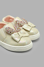 Load image into Gallery viewer, Redtag-Cream-Bunny-Trim-Plimsolls-Colour:Cream,-Filter:Girls-Footwear-(1-to-3-Yrs),-ING-Casual-Shoes,-New-In,-New-In-ING-FOO,-Non-Sale,-S22A,-Section:Kidswear-Infant-Girls-1 to 3 Years