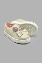 Load image into Gallery viewer, Redtag-Cream-Bunny-Trim-Plimsolls-Colour:Cream,-Filter:Girls-Footwear-(1-to-3-Yrs),-ING-Casual-Shoes,-New-In,-New-In-ING-FOO,-Non-Sale,-S22A,-Section:Kidswear-Infant-Girls-1 to 3 Years