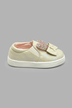 Load image into Gallery viewer, Redtag-Cream-Bunny-Trim-Plimsolls-Colour:Cream,-Filter:Girls-Footwear-(1-to-3-Yrs),-ING-Casual-Shoes,-New-In,-New-In-ING-FOO,-Non-Sale,-S22A,-Section:Kidswear-Infant-Girls-1 to 3 Years
