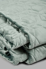 Load image into Gallery viewer, Redtag-Green-Velvet-3-Piece-Quilt-With-Geometric-Embroidery-(Double-Size)-Colour:Green,-Filter:Home-Bedroom,-HMW-BED-Quilts,-New-In,-New-In-HMW-BED,-Non-Sale,-S22A,-Section:Homewares-Home-Bedroom-