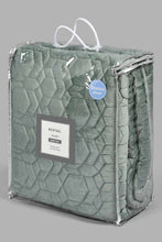 Load image into Gallery viewer, Redtag-Green-Velvet-3-Piece-Quilt-With-Geometric-Embroidery-(Double-Size)-Colour:Green,-Filter:Home-Bedroom,-HMW-BED-Quilts,-New-In,-New-In-HMW-BED,-Non-Sale,-S22A,-Section:Homewares-Home-Bedroom-
