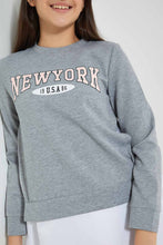 تنزيل الصورة على معرض الصور، Redtag-Mid-Grey-Melange-Scuba-Dress-W/-Mock-Shirt-Dresses-Senior-Girls-9 to 14 Years