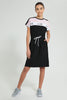 Redtag-Black/White/Pink-Sporty-Colorblocking-Knitted-Dress-Dresses-Senior-Girls-9 to 14 Years