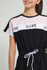 Redtag-Black/White/Pink-Sporty-Colorblocking-Knitted-Dress-Dresses-Senior-Girls-9 to 14 Years