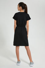 تنزيل الصورة على معرض الصور، Redtag-Black/White/Pink-Sporty-Colorblocking-Knitted-Dress-Dresses-Senior-Girls-9 to 14 Years
