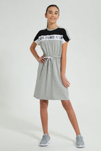 تنزيل الصورة على معرض الصور، Redtag-Grey/White/Black-Sporty-Colorblocking-Knitted-Dress-Dresses-Senior-Girls-9 to 14 Years