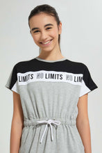 تنزيل الصورة على معرض الصور، Redtag-Grey/White/Black-Sporty-Colorblocking-Knitted-Dress-Dresses-Senior-Girls-9 to 14 Years