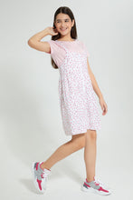 تنزيل الصورة على معرض الصور، Redtag-Pink-Floral-Ditsy-Print-Dungarees-Dresses-Senior-Girls-9 to 14 Years