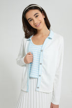 Load image into Gallery viewer, Redtag-White-Collared-Top-With-Inner-Blouses-Senior-Girls-9 to 14 Years