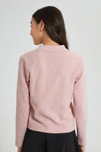 Load image into Gallery viewer, Redtag-Pink-Collared-Buttton-Front-Jacquard-Top-Blouses-Senior-Girls-9 to 14 Years