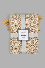 Load image into Gallery viewer, Redtag-Natural/Beige-Geometric-Print-Throw-With-Fringes-Throws-Home-Bedroom-