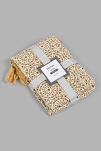 Load image into Gallery viewer, Redtag-Natural/Beige-Geometric-Print-Throw-With-Fringes-Throws-Home-Bedroom-