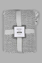 Load image into Gallery viewer, Redtag-Black/White-Basket-Weave-Throw-Throws-Home-Bedroom-