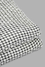 Load image into Gallery viewer, Redtag-Black/White-Basket-Weave-Throw-Throws-Home-Bedroom-