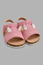 Load image into Gallery viewer, Redtag-Pink-Bunny-Cork-Sandal-Sandals-Infant-Girls-1 to 3 Years