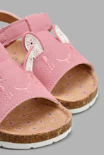 Load image into Gallery viewer, Redtag-Pink-Bunny-Cork-Sandal-Sandals-Infant-Girls-1 to 3 Years