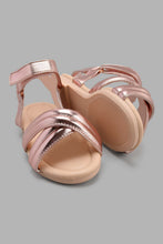 Load image into Gallery viewer, Redtag-Pink-Crossover-Strap-Sandal-Sandals-Infant-Girls-1 to 3 Years
