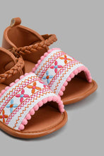Load image into Gallery viewer, Redtag-Brown-Pram-Shoe-Pumps-Baby-0 to 18 Months