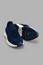 Load image into Gallery viewer, Redtag-Navy-Fly-Knit-Sneaker-Colour:Navy,-Filter:Women's-Footwear,-New-In,-New-In-Women-FOO,-Non-Sale,-S22A,-Section:Women,-Women-Trainers-Women's-
