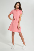 Load image into Gallery viewer, Pink Polo Skater Dress