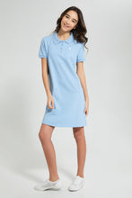 تنزيل الصورة على معرض الصور، Redtag-Blue-Polo-Skater-Dress-Dresses-Senior-Girls-9 to 14 Years