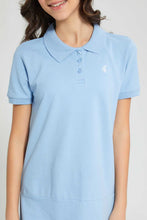 تنزيل الصورة على معرض الصور، Redtag-Blue-Polo-Skater-Dress-Dresses-Senior-Girls-9 to 14 Years