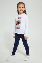تنزيل الصورة على معرض الصور، Redtag-White-Sequined-Helmet-T-Shirt-Long-Sleeves-Girls-2 to 8 Years