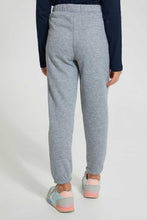 Load image into Gallery viewer, Redtag-Grey-Geometric-Jacquard-Track-Joggers-Girls-2 to 8 Years