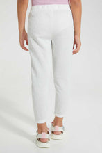 Load image into Gallery viewer, Redtag-Cream-Geometric-Jacquard-Track-Joggers-Girls-2 to 8 Years