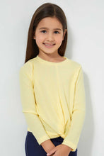 Load image into Gallery viewer, Redtag-Yellow-Drop-Needle-Tie-Knit-Tee-Plain-Girls-2 to 8 Years