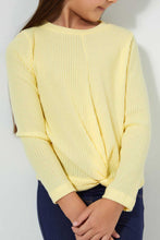 Load image into Gallery viewer, Redtag-Yellow-Drop-Needle-Tie-Knit-Tee-Plain-Girls-2 to 8 Years