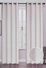 Load image into Gallery viewer, Redtag-Beige-2-Piece-Leaf-Jacquard-Curtain-Pair-Without-Lining-Curtains-Home-Bedroom-