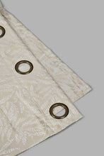 Load image into Gallery viewer, Redtag-Beige-2-Piece-Leaf-Jacquard-Curtain-Pair-Without-Lining-Curtains-Home-Bedroom-