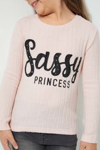 تنزيل الصورة على معرض الصور، Redtag-Pink-Slogan-Print-Brushed-Fabric-T-Shirt-Long-Sleeves-Girls-2 to 8 Years