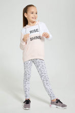 تنزيل الصورة على معرض الصور، Redtag-Pink-Color-Block--Embroidered-Hooded-Sweatshirt-Sweatshirts-Girls-2 to 8 Years