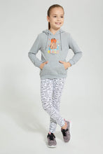تنزيل الصورة على معرض الصور، Redtag-Grey-Girl-Placement-Print-Hooded-Sweatshirt-Sweatshirts-Girls-2 to 8 Years