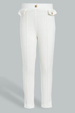 Load image into Gallery viewer, Redtag-Cream-Buttoned-Ponte-Jegging-Jeggings-Girls-2 to 8 Years