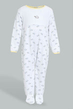 تنزيل الصورة على معرض الصور، Redtag-White-And-Yellow-Turtle-Printed-Veloure-Sleepsuit-Sleepsuits-Baby-0 to 12 Months