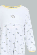 تنزيل الصورة على معرض الصور، Redtag-White-And-Yellow-Turtle-Printed-Veloure-Sleepsuit-Sleepsuits-Baby-0 to 12 Months