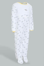 تنزيل الصورة على معرض الصور، Redtag-White-And-Yellow-Turtle-Printed-Veloure-Sleepsuit-Sleepsuits-Baby-0 to 12 Months