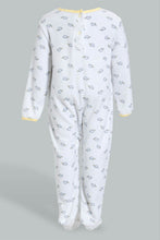 تنزيل الصورة على معرض الصور، Redtag-White-And-Yellow-Turtle-Printed-Veloure-Sleepsuit-Sleepsuits-Baby-0 to 12 Months