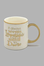 Load image into Gallery viewer, Redtag-Gold-/-White-It-Always-Seems-Impossible-Until-Its-Done-Print-Mug-Mugs-Home-Dining-