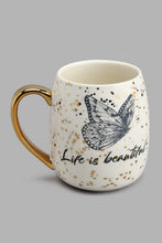 Load image into Gallery viewer, Redtag-White-and-Gold-Floral-Mug-Colour:Gold,-Colour:White,-Filter:Home-Dining,-HMW-DIN-Mugs,-New-In,-New-In-HMW-DIN,-Non-Sale,-S22A,-Section:Homewares-Home-Dining-