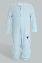 تنزيل الصورة على معرض الصور، Redtag-Blue-Alphabets-Fleece-Romper-Rompers-Baby-0 to 12 Months