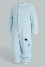 تنزيل الصورة على معرض الصور، Redtag-Blue-Alphabets-Fleece-Romper-Rompers-Baby-0 to 12 Months