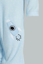 تنزيل الصورة على معرض الصور، Redtag-Blue-Alphabets-Fleece-Romper-Rompers-Baby-0 to 12 Months