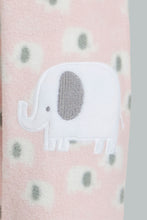 تنزيل الصورة على معرض الصور، Redtag-Pink--Alphabets-Fleece-Romper-Rompers-Baby-0 to 12 Months